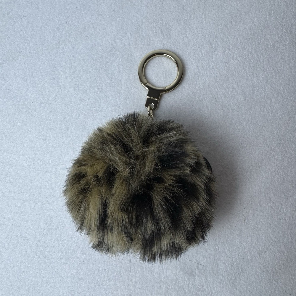 Kate Spade New York Cat Pouf Keychain Cheetah Bag Charm Soft Kitty Brown Black - Picture 6 of 11